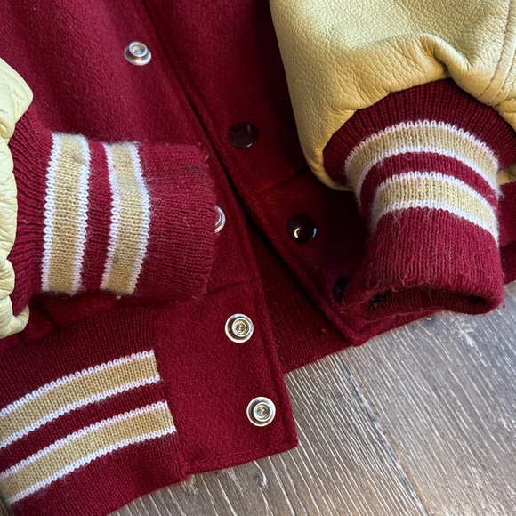 Maroon and Yellow Varsity Jacket AS - Picture 5 of 7